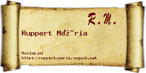 Ruppert Mária névjegykártya