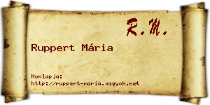Ruppert Mária névjegykártya